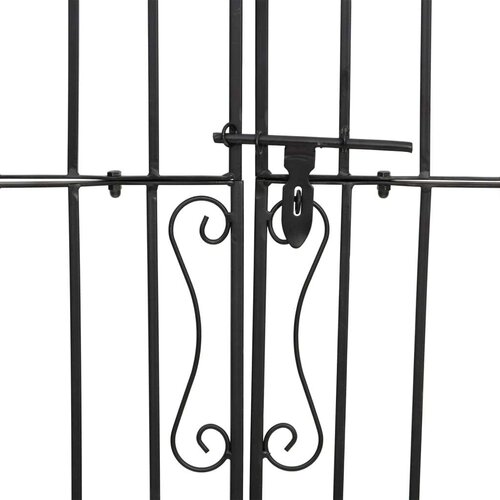 VidaXL vrtna vrata crna 121 x 8 x 150 cm od kovanog željeza Slike