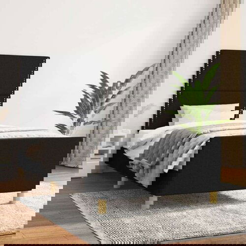  Okvir za krevet s uzglavljem crni 90x190 cm od tkanine Slike