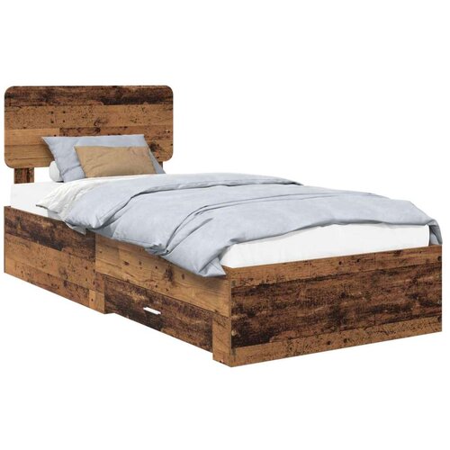  Okvir za krevet Staro drvo 90 x 190 cm Konstruirano drvo Slike