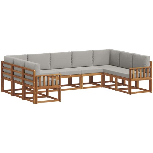  Set vanjskih sofa 9 kom. Prirodna i svijetlo siva Smeđa 304 x 187,5 x 73 cm Slike