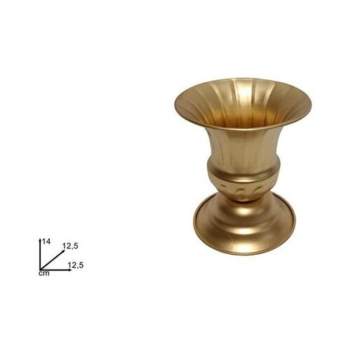  VAZA 12,5 x 14 CM ZLATNA METALNA Slike