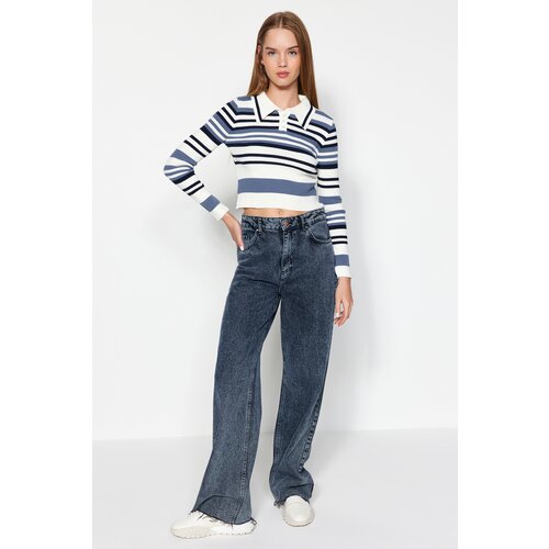 Trendyol Ecru Crop Polo Collar Knitwear Sweater Cijene