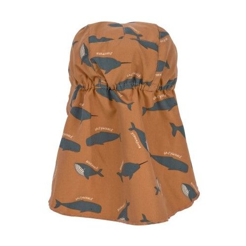 L&amp;auml;ssig Kapa sa za&amp;scaron;titom za vrat Flap Hat Whale caramel, 03-06 mj. Slike