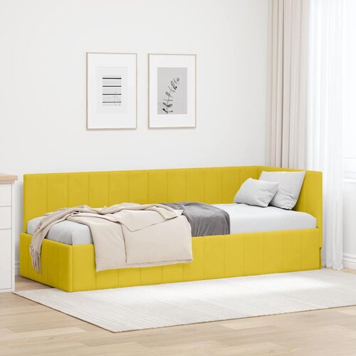 vidaXL Kutni okvir kreveta s uzglavljem Žuta 80 x 200 cm Baršun Cene