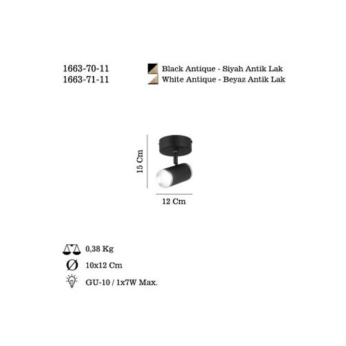Opviq Luster Lume-70-11, O5.5, 11cm, IP20, Crna Slike