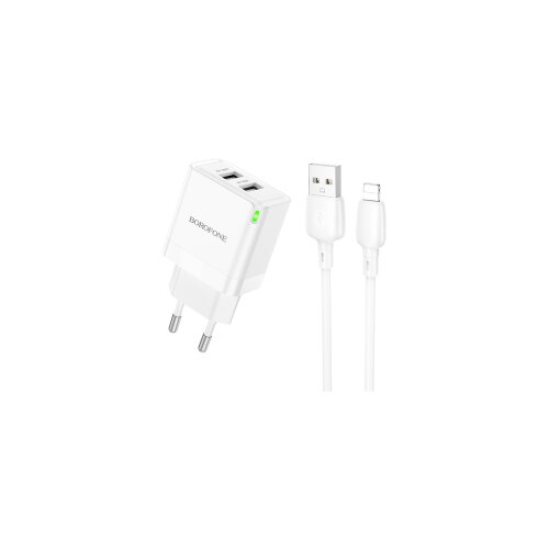  USB punjač sa kablom 1m USB to iPhone/lightning BOROFONE BN15 Strong dual-port set white Cijene