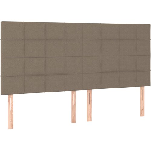  LED uzglavlje smeđesivo 200x5x118/128 cm od tkanine Slike
