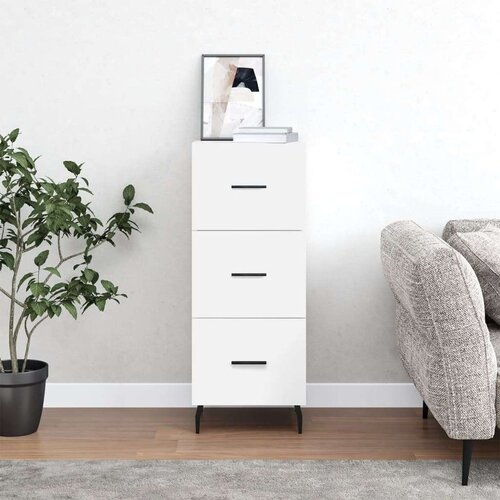 VidaXL Komoda bijela 34 5 x 34 x 90 cm od konstruiranog drva Slike