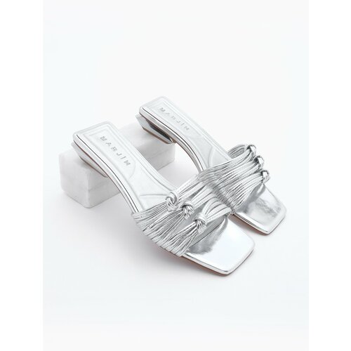 Marjin Women's Heeled Slippers Tinda Silver Slike