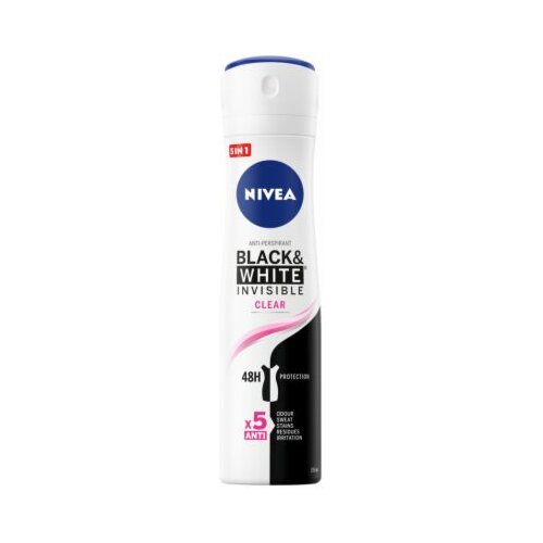 Nivea anti-perspirant invisible for black&white clear dezodorans sprej 150ml Slike