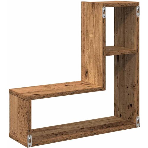  Zidne kockaste police 2 kom Staro drvo 50x15x50 cm Slike