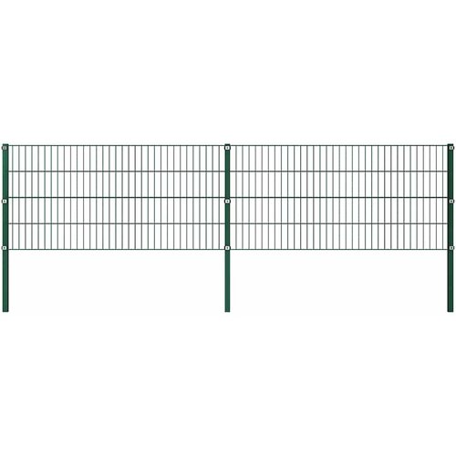  Ogradni panel sa stupovima od željeza 349x80 cm zelene boje Cene