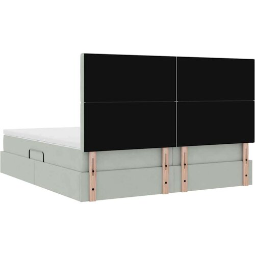  Krevet s od storage Svijetlo siva 180 x 200 cm Bar&amp;scaron;un - Svjetlosiva 180 x 200 cm Gumbi Slike