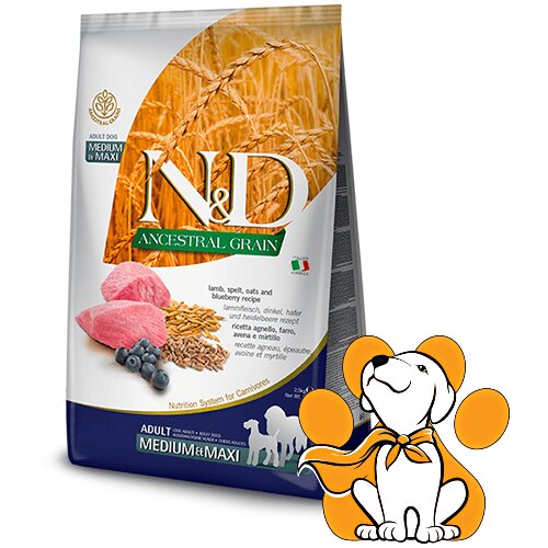 N&d Suva hrana za pse Ancestral Grain Medium/Maxi Jagnjetina i Borovnica 12kg Cene