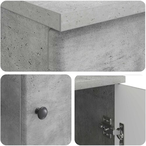 Stol Betonska siva 142,5 x 50 x 75 cm Konstruirano drvo Slike