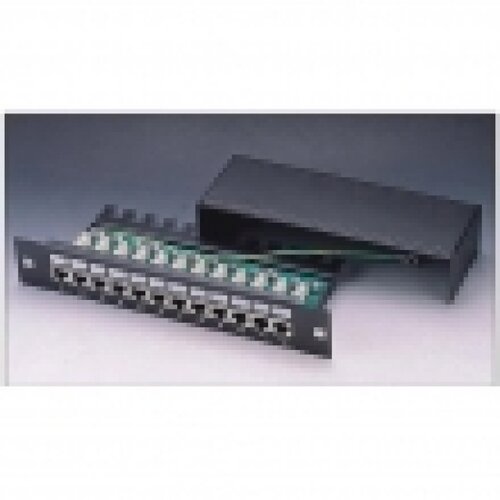 Patch panel 10"/1U sa 12 RJ-45 STP kat. 6 Fully Shielded, dual Krone LSA & 110 IDC reglete, držač kablova sa zadnje strane sa uzemljenjem (SP6-12-10) Cene
