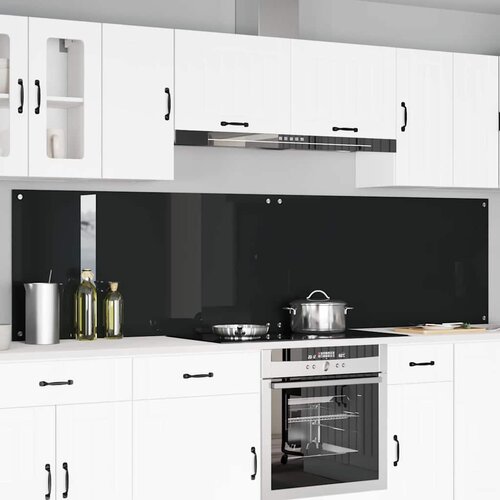  Kuhinjski zid 2 pcs Crna 120 x 60 cm Staklo otporno na udarce Cijene