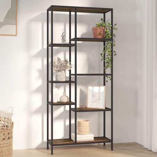 The Living Store Knjižni regal 80x30x180 cm jeklo in inženirski les - Knjižna Omara, (21431740) Cene