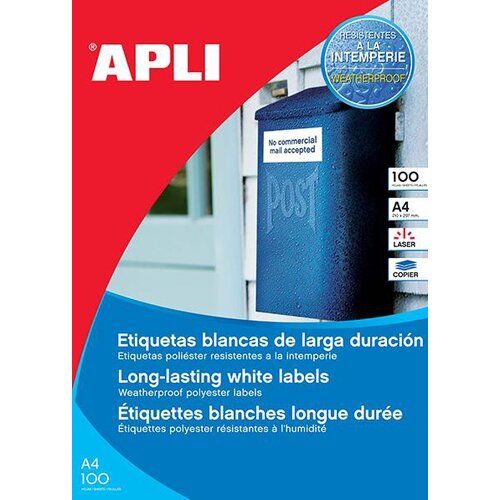 Apli Vrem. odp. nalepke, bele, 210 x 297 mm 1/stran, 100 listov Cene
