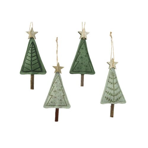 Dekordom novogodišnja dekoracija - hanging tree felt 14cm 386808 - green - kmg ( 043342 ) Cene