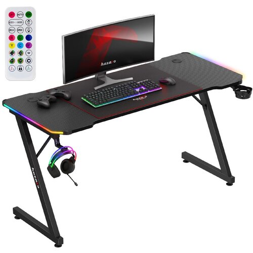 Huzaro Hero 3.3 Crni RGB Gaming sto 140x60cm Slike