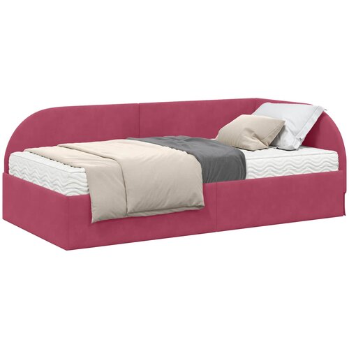  Kutni krevetni okvir s madracem 2 pcs Crvena Bar&amp;scaron;un Slike