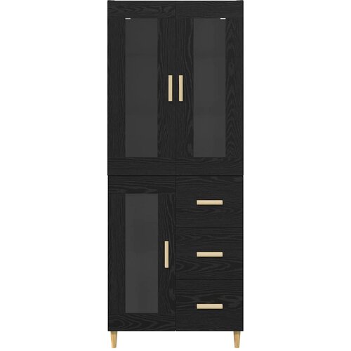  Highboard Crni hrast 69,5 x 34 x 180 cm Konstruirano drvo Slike