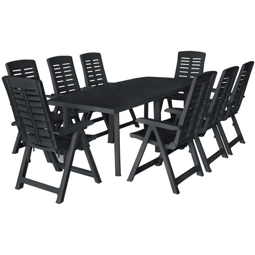  9-dijelni vrtni blagovaonski set od plastike antracit Cijene