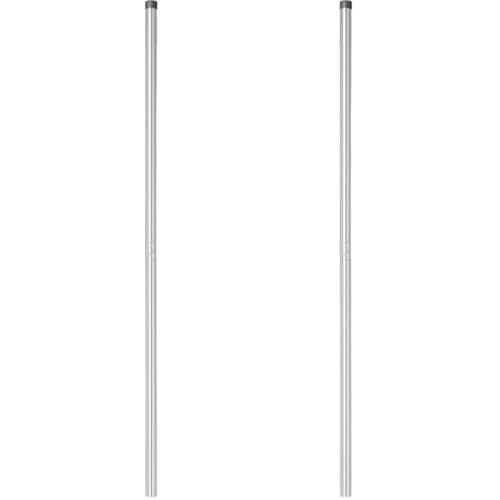  Stup za ogradu 2 kom. Srebrna Čelik s pra&amp;scaron;kastim premazom 210 cm Slike