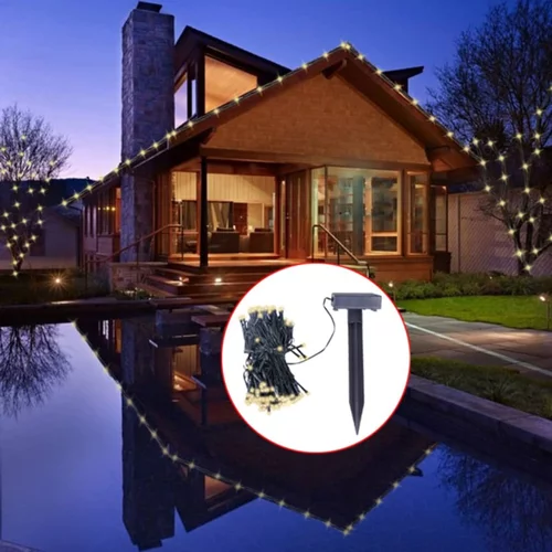 vidaXL LED Solarne Okrasne lučke za božično dekoracijo z belo svetlobo
