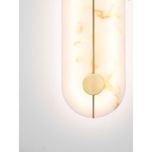 Nova Luce Kremno bela/medeninasta LED stenska svetilka v kamnitem dekorju Aider &amp;ndash; Slike