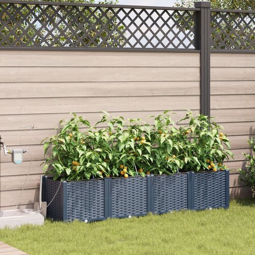 vidaXL Vrtna sadilica Siva Metal 160 x 40 x 37.5 cm Sadilice Cijene