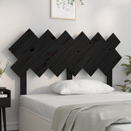VidaXL Uzglavlje za krevet Crno 132x3x81 cm od masivne borovine Slike