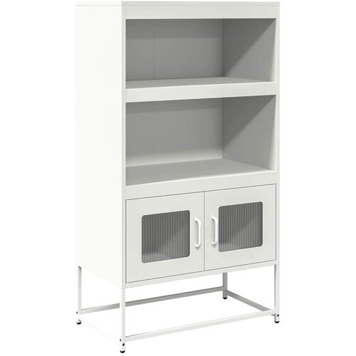 Maison Chic Visoka Komoda - Predalnik Bela 68x39x123 cm Jeklo, (21715535) Slike