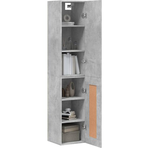  Visoka komoda siva betona 34,5x34x180 cm od konstruiranog drva Slike