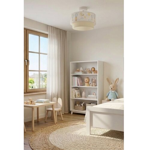  Brilagi-LED Dečiji plafonski luster BOBO 1xE27/10W/230V prečnik 40 cm bela/bež/sa životinjskim motivom. Slike