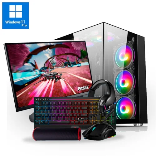 Aures Gaming Revolution strokovni gaming pc paket i137KF RTX47 - i7 13700KF - rtx 4070 - wifi - monitor 27" qhd - pack combo 4 in 1 premium - windows 11 pro, (21739063)