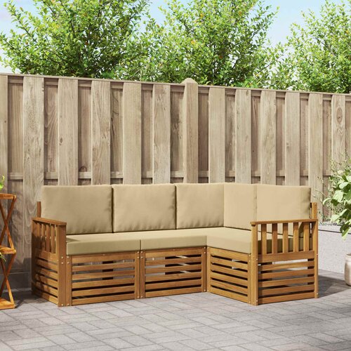  Set vanjskih sofa 4 kom. Prirodna i bež Poliester Cene