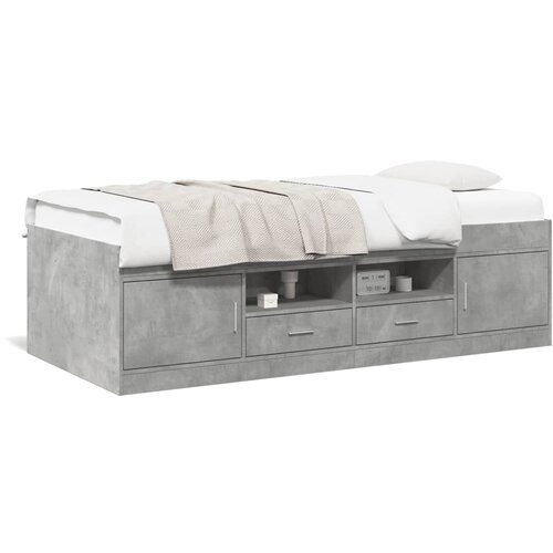 vidaXL Dnevni krevet s ladicama siva boja betona 75 x 190 cm drveni Cijene