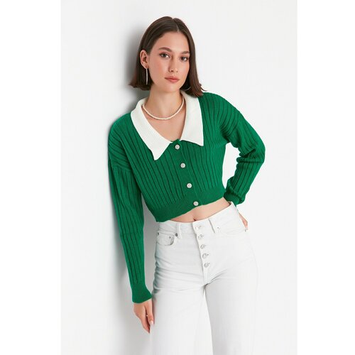 Trendyol Green Collar Detailed Knitwear Cardigan Slike
