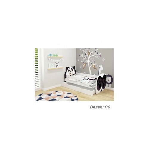 ACMA vii krevet za decu animals 140x70 cm sa dodatnom fiokom white + gratis duskek dezen 6 Slike