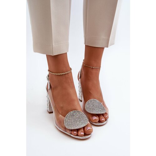 Kesi Silver D&A High Heeled Transparent Sandals Slike