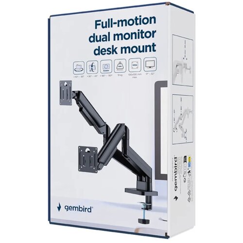  MA-DA2-06 Podesivi dupli stoni drzac za monitor, tilt, 17-32 max.10kg Black Slike