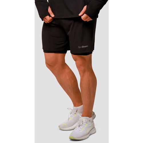 GymBeam Kratke hlače za trčanje Pulse 2u1 Black Cijene
