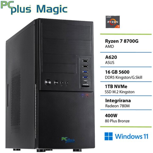 PCPLUS namizni računalnik Magic Ryzen 7 8700G/16GB/SSD 1TB/Win 11 Home/Radeon 780M/147995 Cene