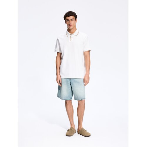 Reserved Comfort fit polo-majica - krem Cijene