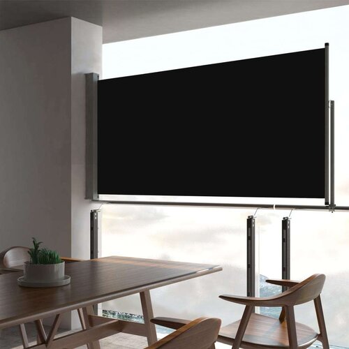 VidaXL Uvlačiva bočna tenda za terasu 80 x 300 cm crna Slike