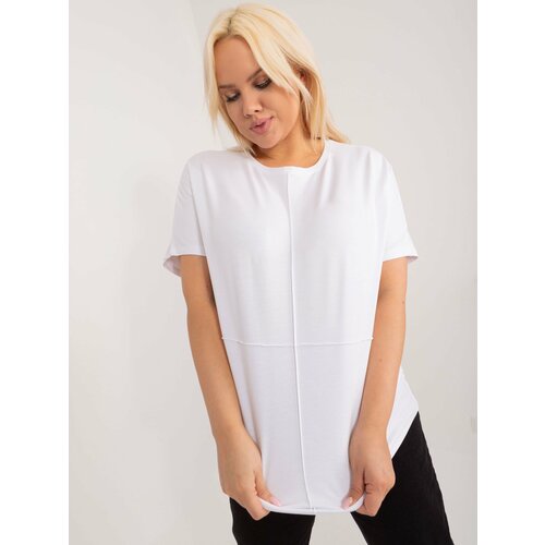 Fashion Hunters white casual cotton blouse plus size Slike