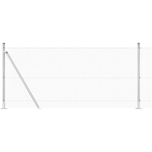 vidaXL Varjena žična ograja s 13 flanged stebri 1x25 m Pocinkano jeklo Cene