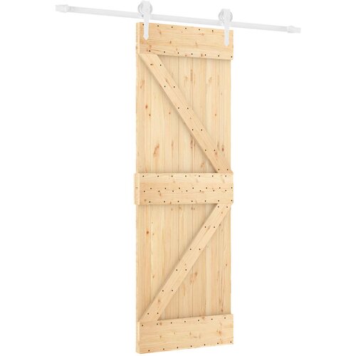  Klizna vrata Prirodna i bijela 70 x 210 cm Čvrsta borovina Smeđa 183 x 5.5 x 210 cm Slike